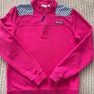 Vineyard Vines Girl’s Hot Pink Whale Tail Shep Shirt Sweatshirt XL